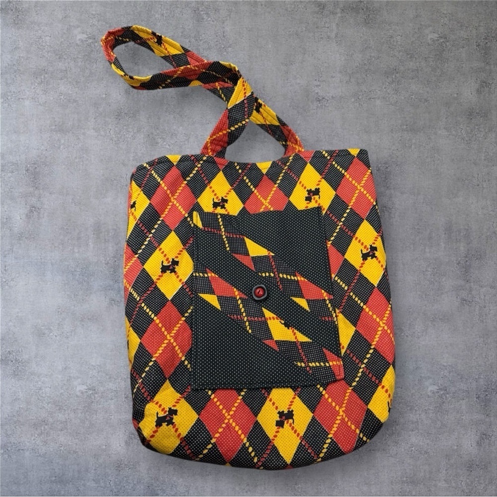 Handcrafted Scottie Cotton Tote - Picture 3 of 11